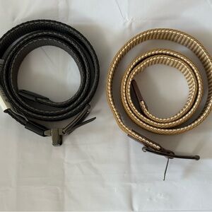 Lot Of 2 Dockers Stretch Braided Belts Men’s Size Medium black/Brown